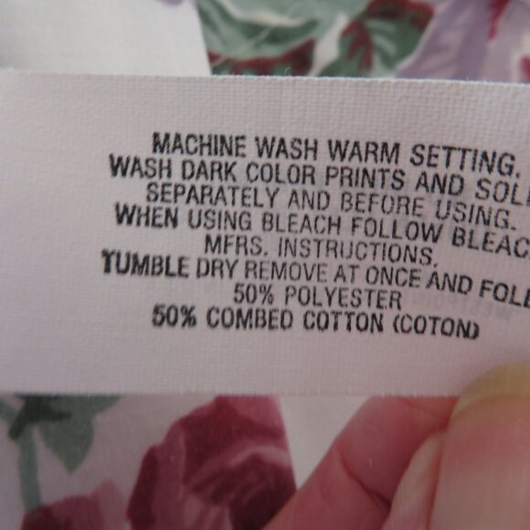 Vintage Westpoint Queen Flat Sheet 90"x102" Floral No Iron Percale Made In USA - Picture 7 of 7